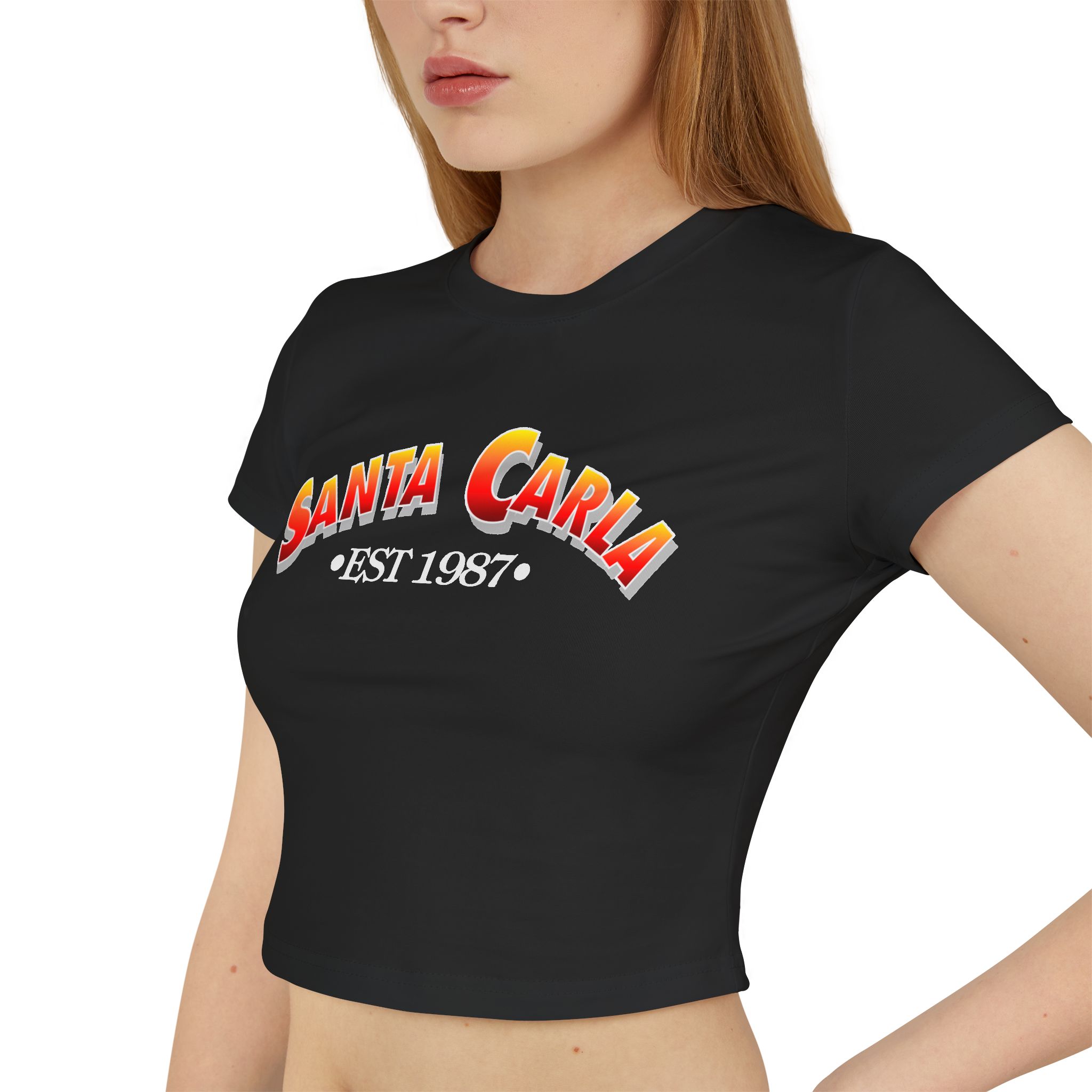 Santa Carla Womens Baby Tee - Image 3